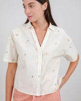 Beach Please Cropped Blouse Ecru