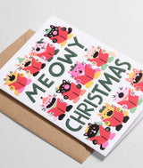Meowy Christmas Embossed Holiday Greeting Card