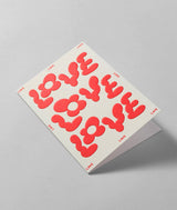 Love Love Love' Embossed Greeting Card