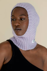 The Alpaca Balaclava Fitted Hood - Lilac - AW23