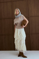 The Alpaca Hooded Scarf - Blizzard Grey