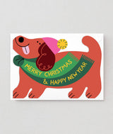 Merry Christmas Dog Holiday Die Cut Greeting Card