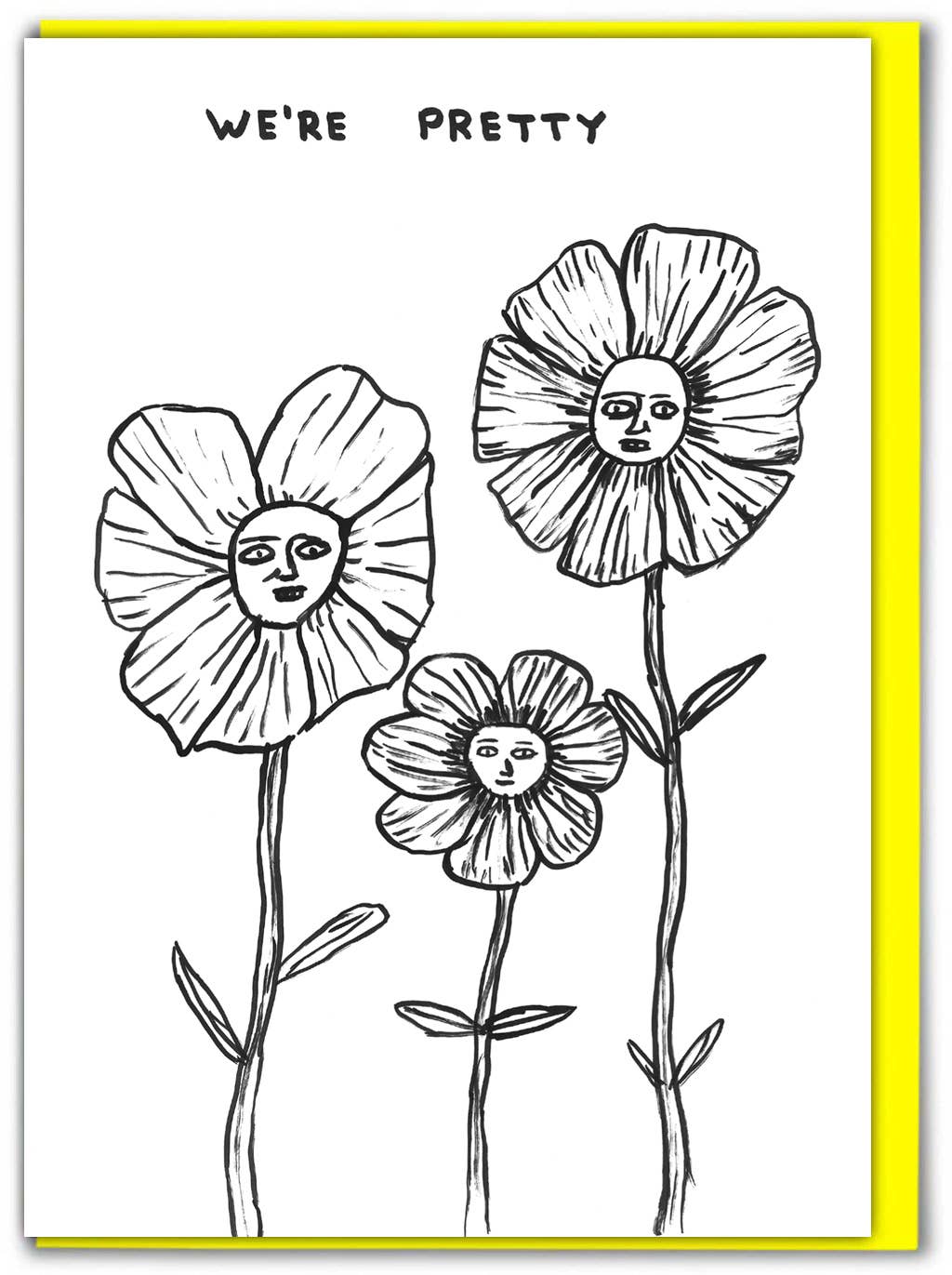 Lustige David Shrigley Grußkarte mit hübschen Blumen