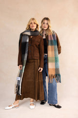 The Reykjavik Scarf - 100% Recycled - Brown Check - AW25
