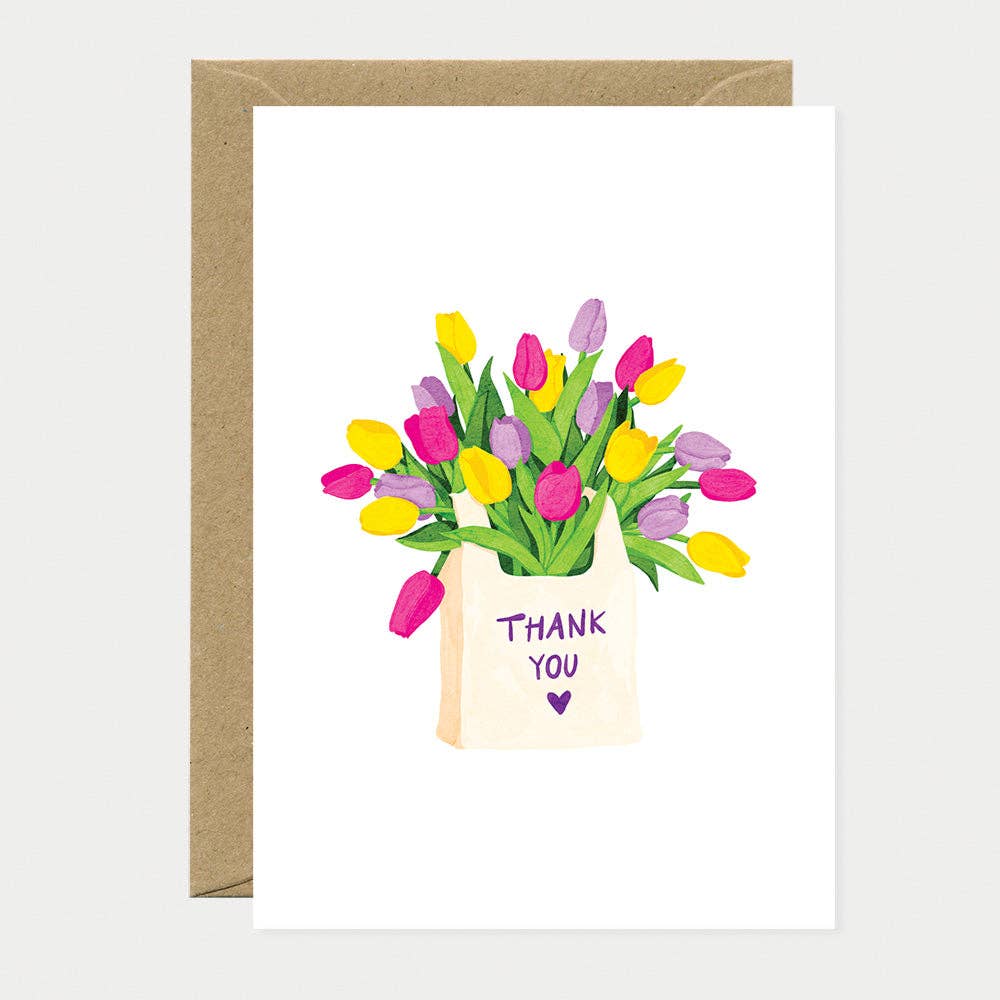 Thank you tulip bag - Greeting card