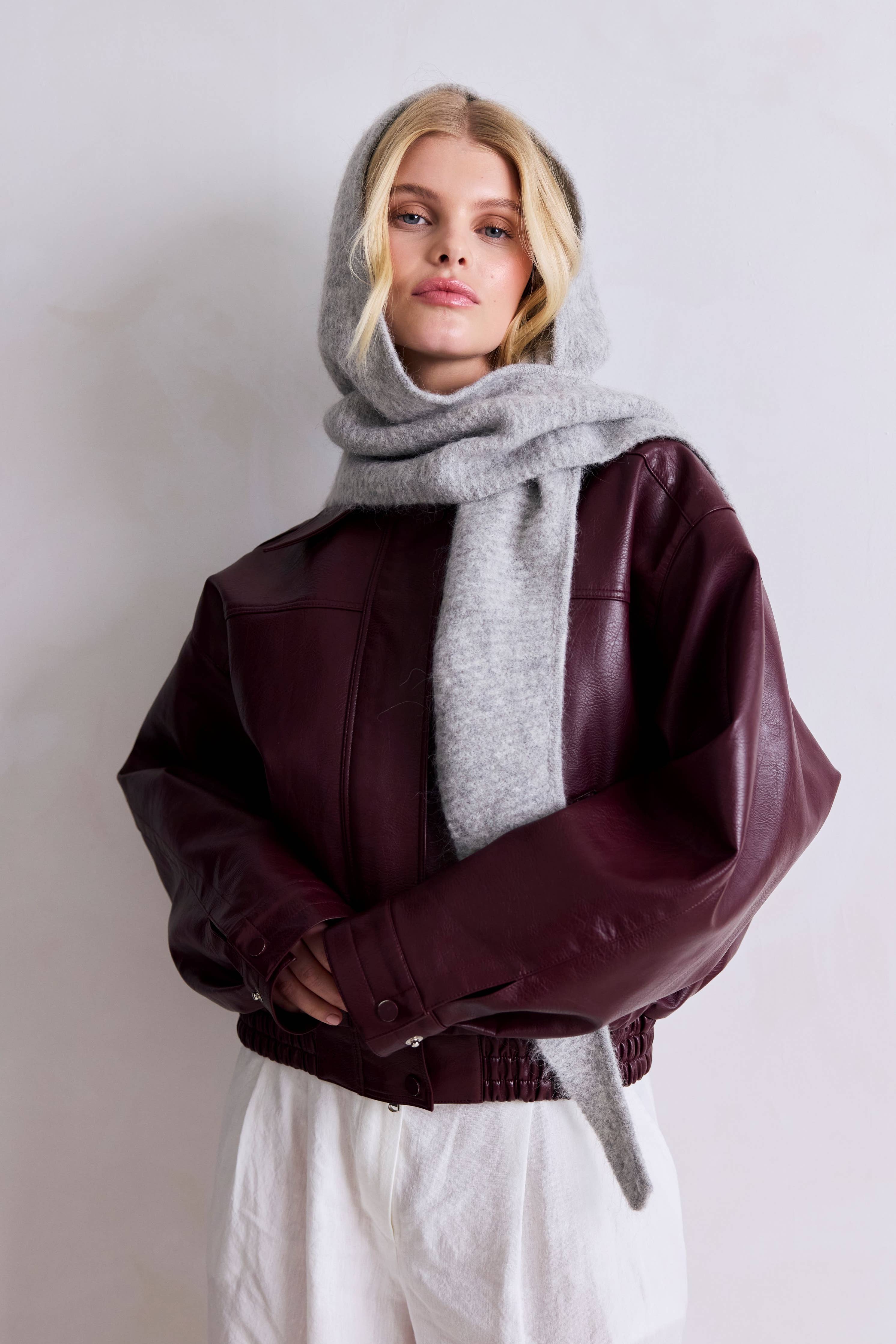 The Alpaca Hooded Scarf - Dark Coffee