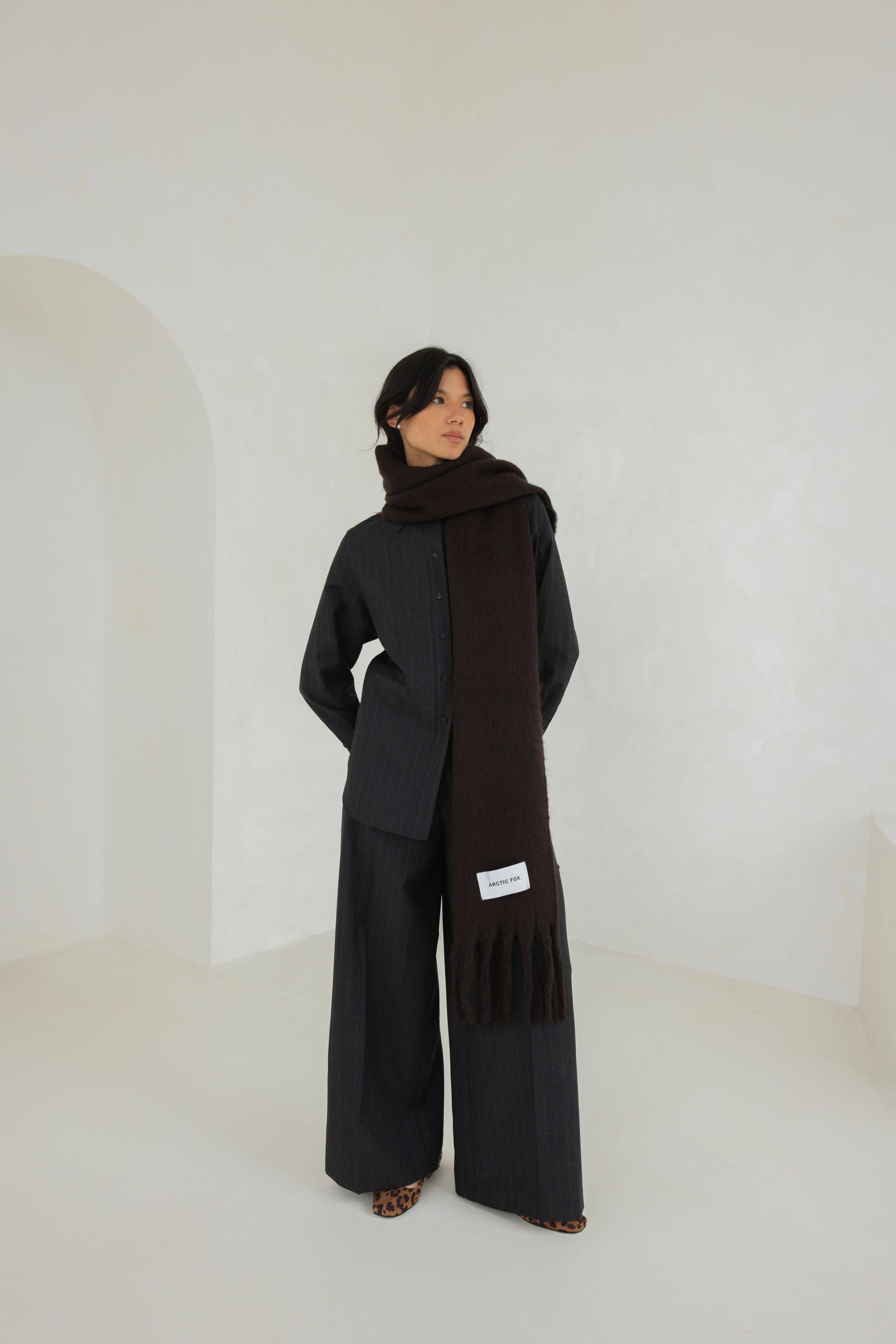 The Reykjavik Scarf - 100% Recycled - Ground Coffee - AW25