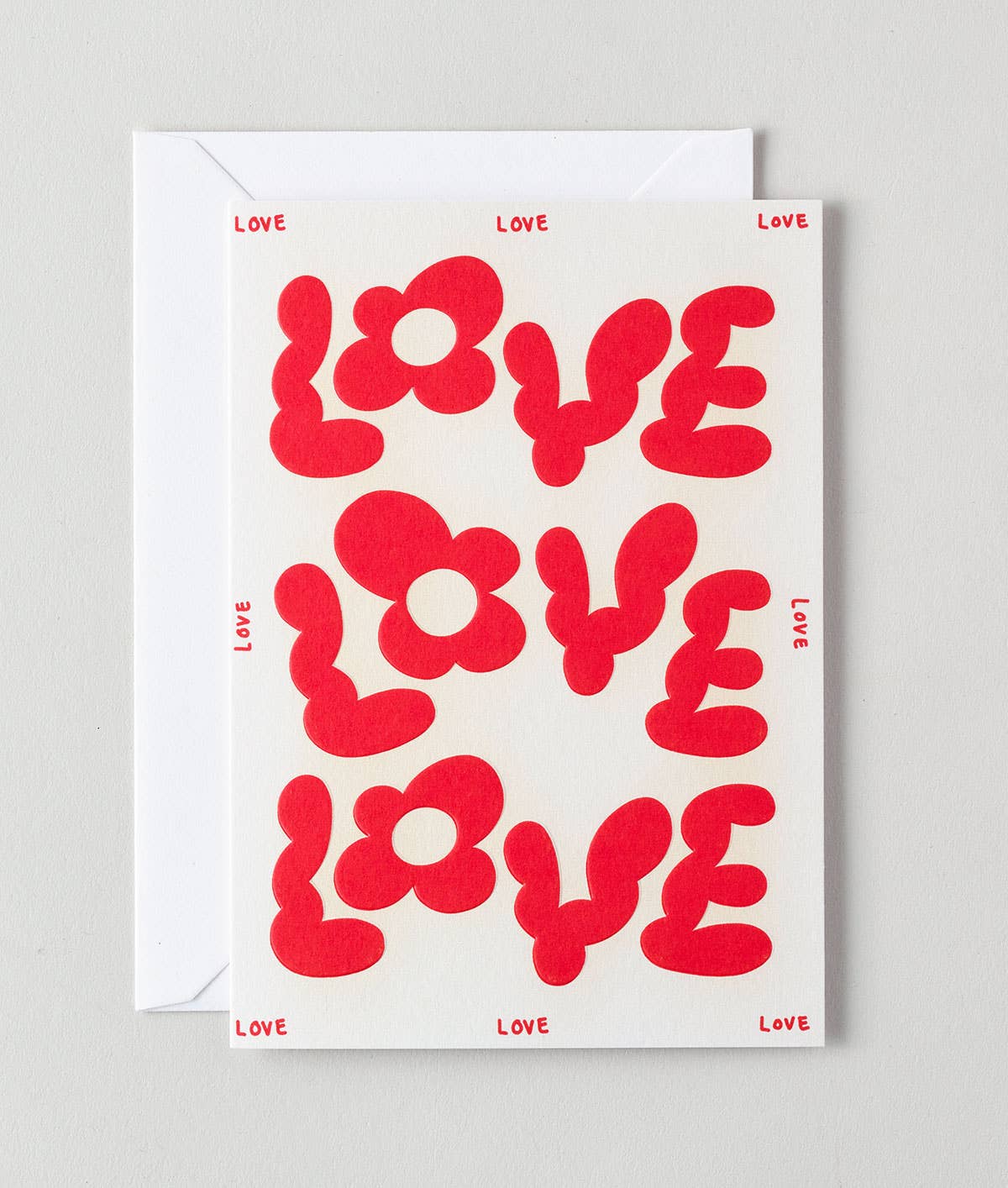 Love Love Love' Embossed Greeting Card