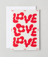Love Love Love' Embossed Greeting Card