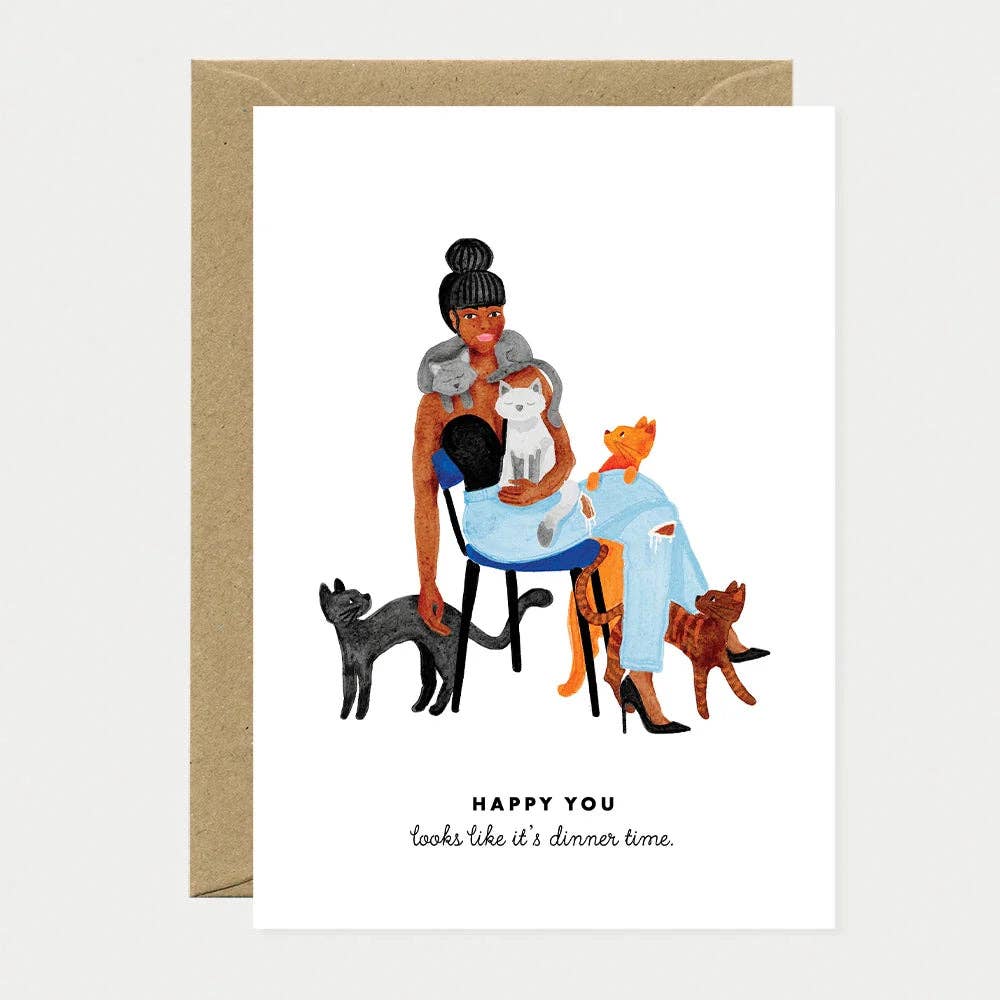 Cat Dinner’s time - Greeting card