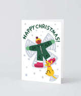 Snow Angel Embossed Holiday Greeting Card