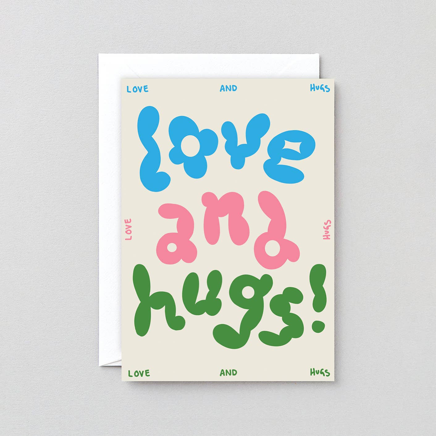 Love and Hugs Embossed Greeting Card