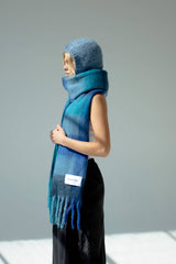 The Alpaca Balaclava Fitted Hood - Glacial Lake