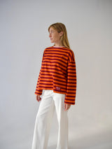 Núria Orange-Burgundy T-shirt