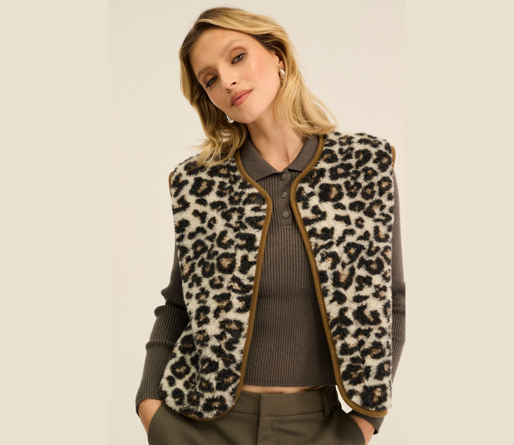 Vest - Leopard White