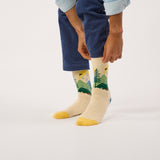 Patterned combed cotton socks - Yellowstone