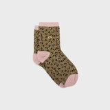 Socks Leopard olive/pink