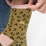 Socks Leopard olive/pink