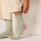Socks Zebra green/white
