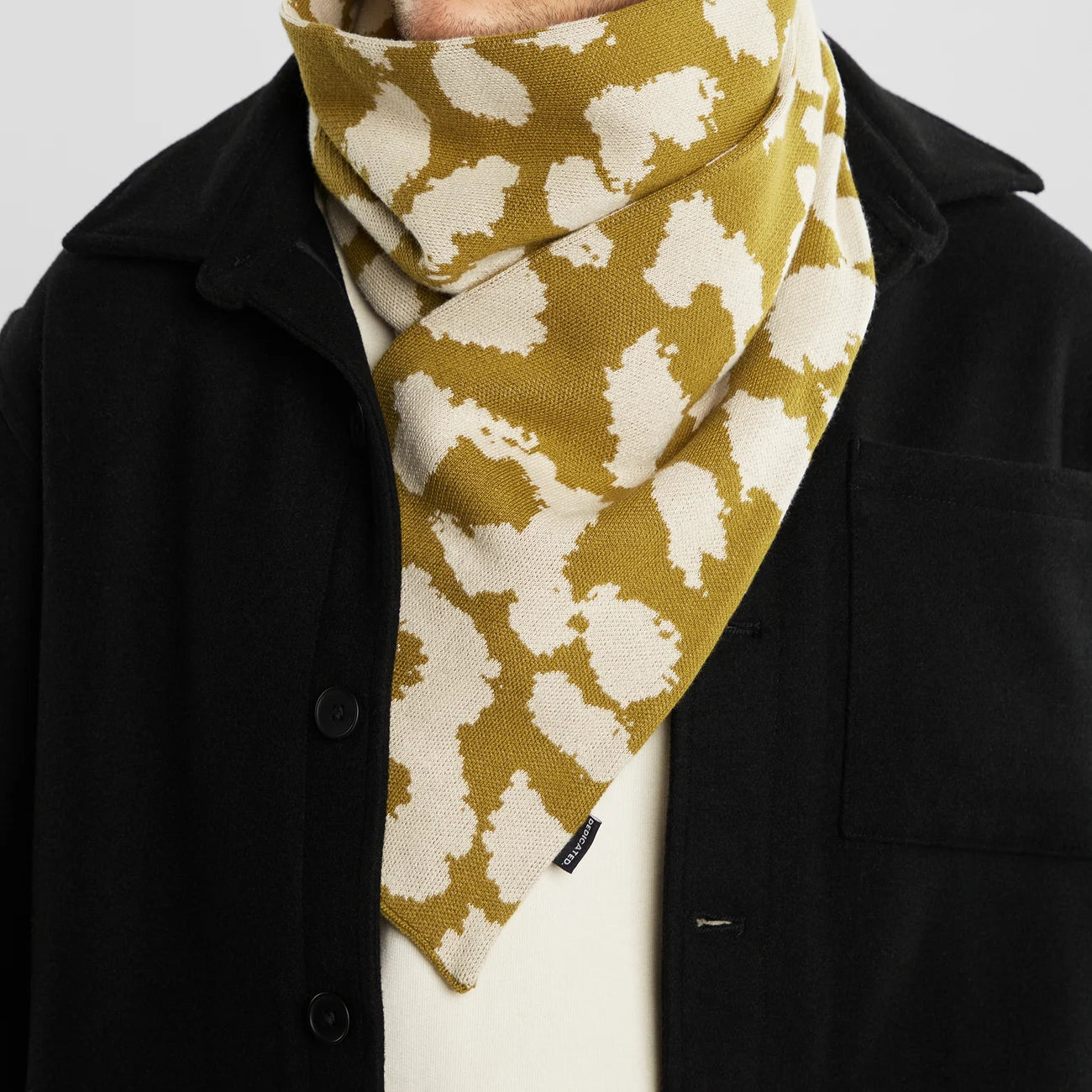 Scarf Knitted Rosse Leopard Moss Green