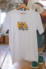 BURNING POLICE CAR LOOSE FIT T-SHIRT