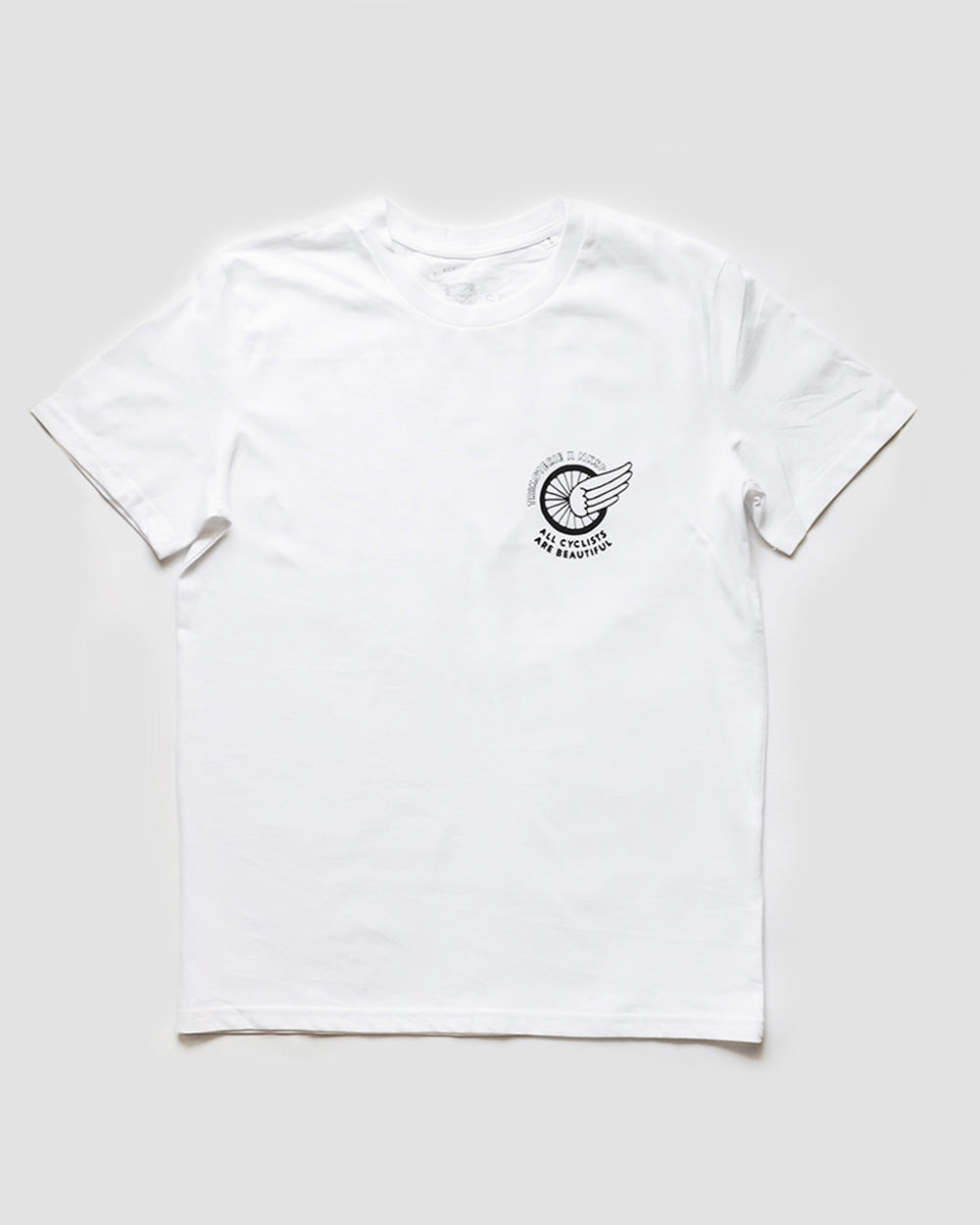 All Cyclists Are Beautiful T-Shirt Weiß von NKSP – Frontprint