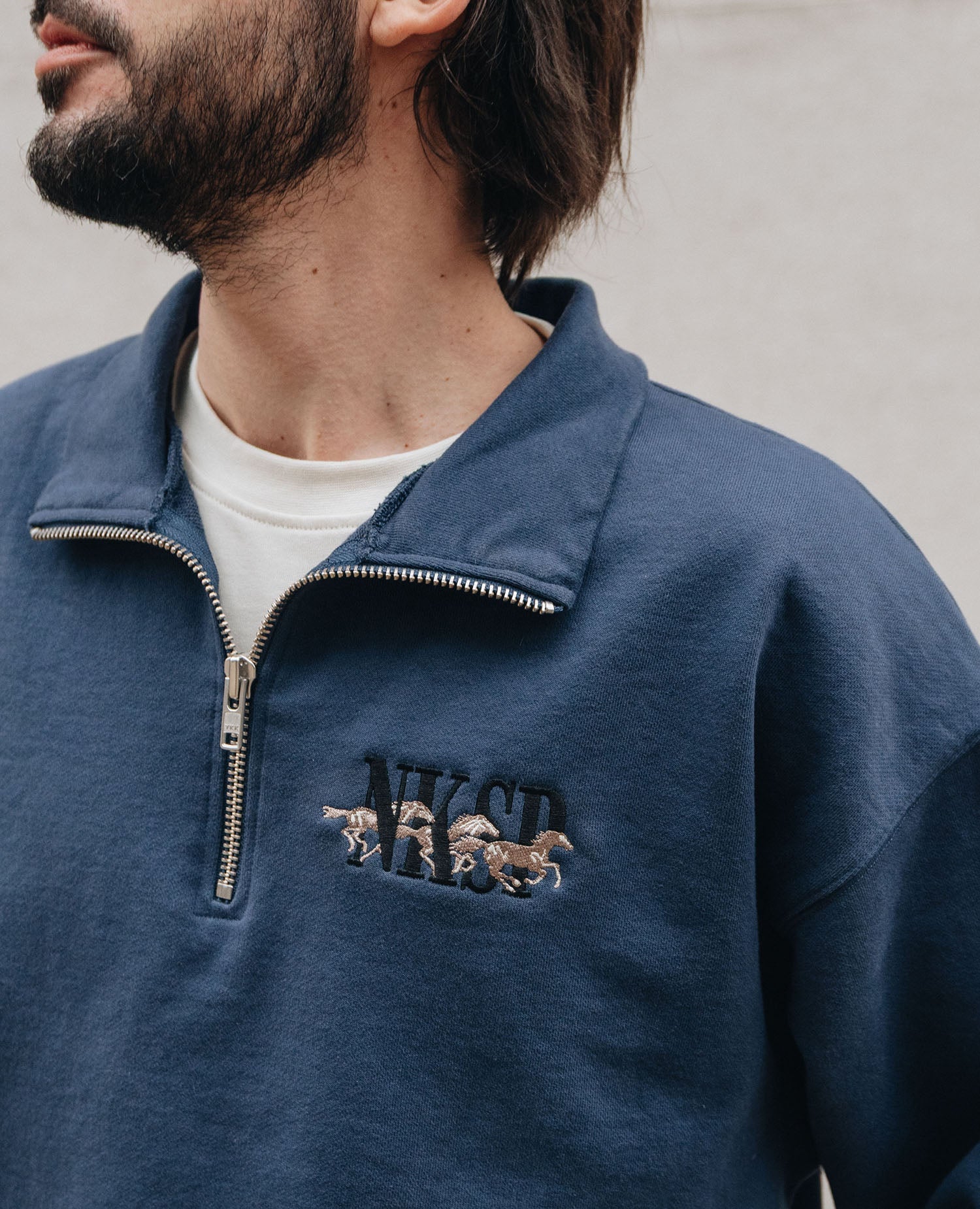 Wild Horses Oversized Half-Zip Sweatshirt