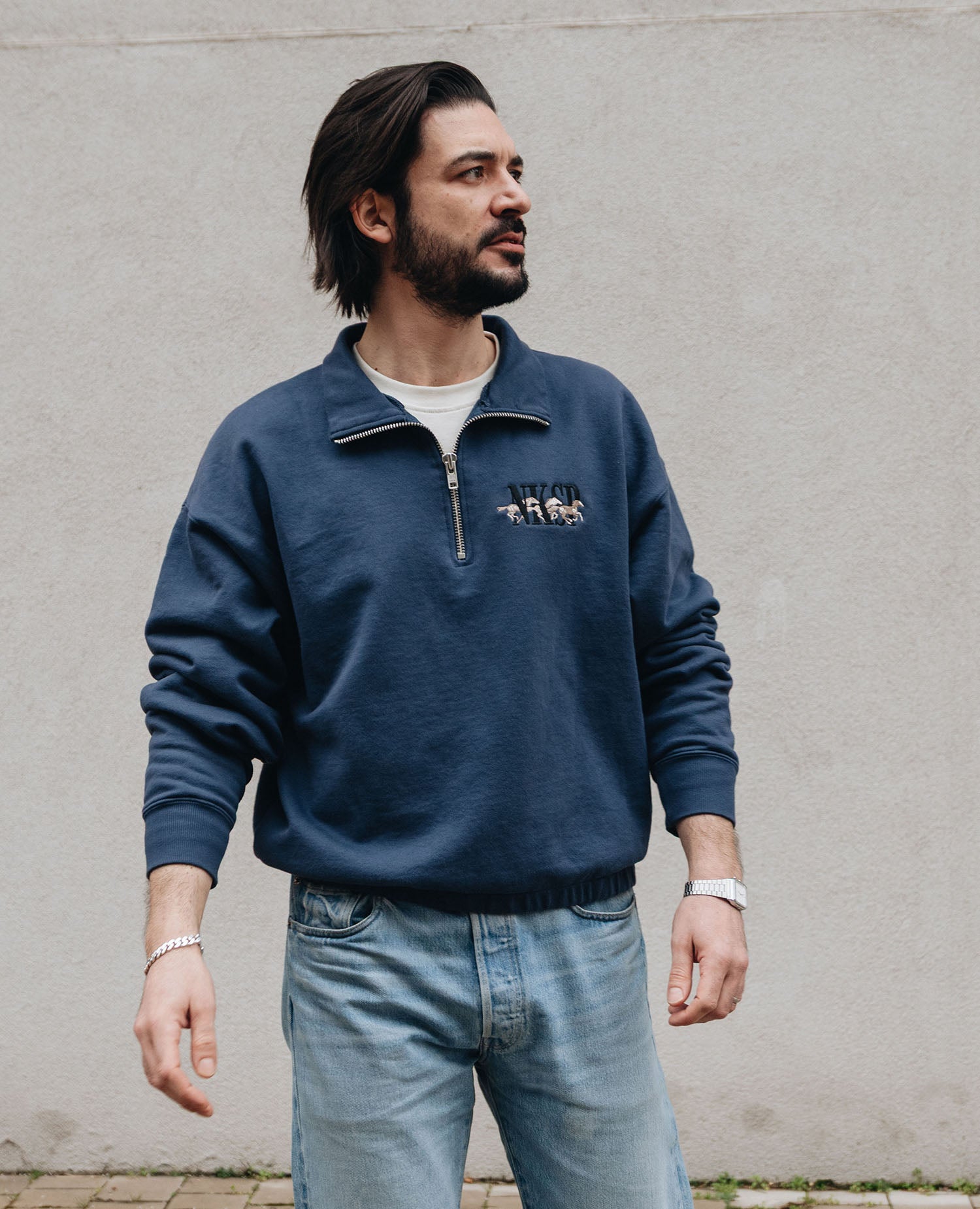 Wild Horses Oversized Half-Zip Sweatshirt