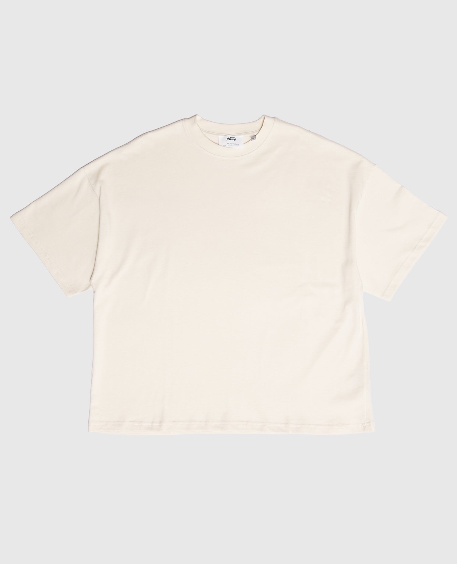 Oversized Boxy T-Shirt Off-White von NKSP – Vorderansicht