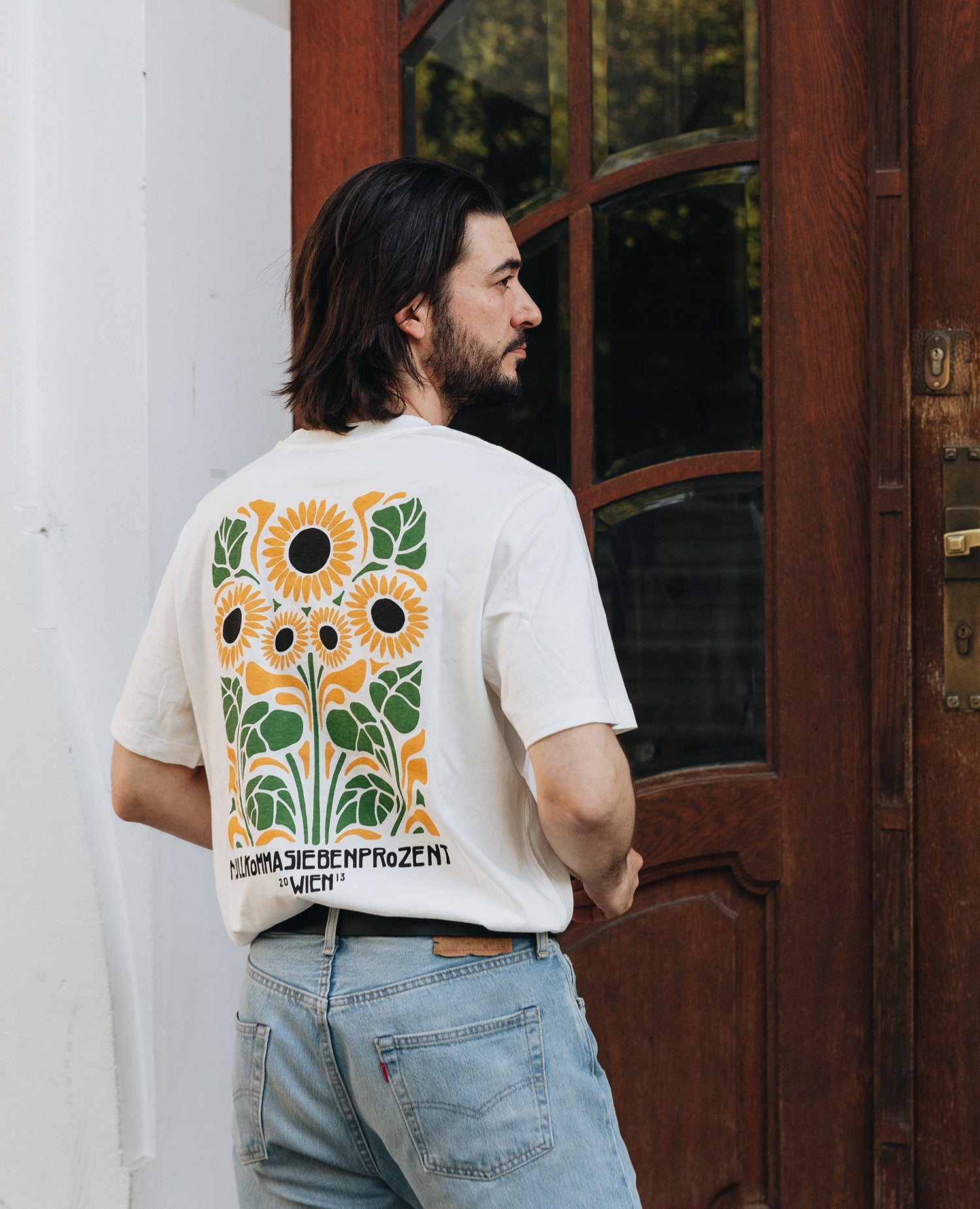 Sonnenblumen T-Shirt Off-White von NKSP