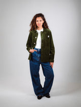VESTE WORKER CÔTELÉ VERT OLIVE