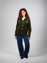 VESTE WORKER CÔTELÉ VERT OLIVE