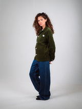 VESTE WORKER CÔTELÉ VERT OLIVE