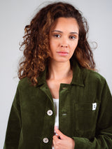 VESTE WORKER CÔTELÉ VERT OLIVE