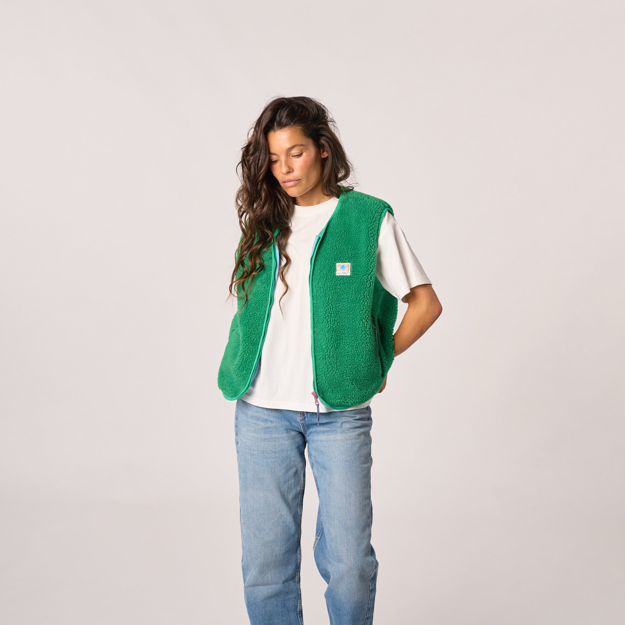 Sherpa Zip Vest - Green