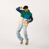 Sleeveless Sherpa Jacket Ivory/Green