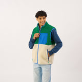 Sleeveless Sherpa Jacket Ivory/Green