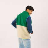 Sleeveless Sherpa Jacket Ivory/Green