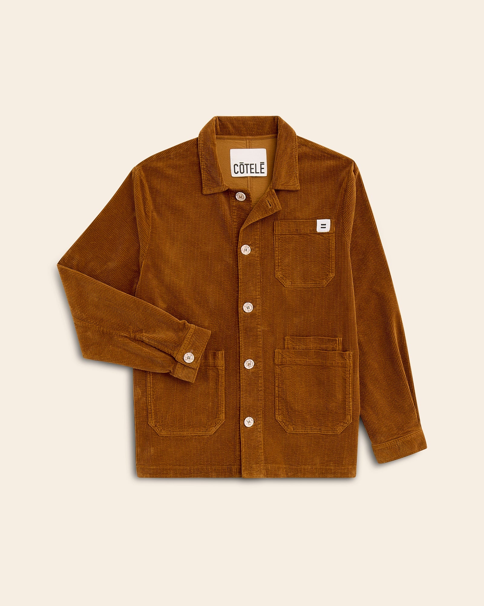 VESTE WORKER CÔTELÉ CAMEL