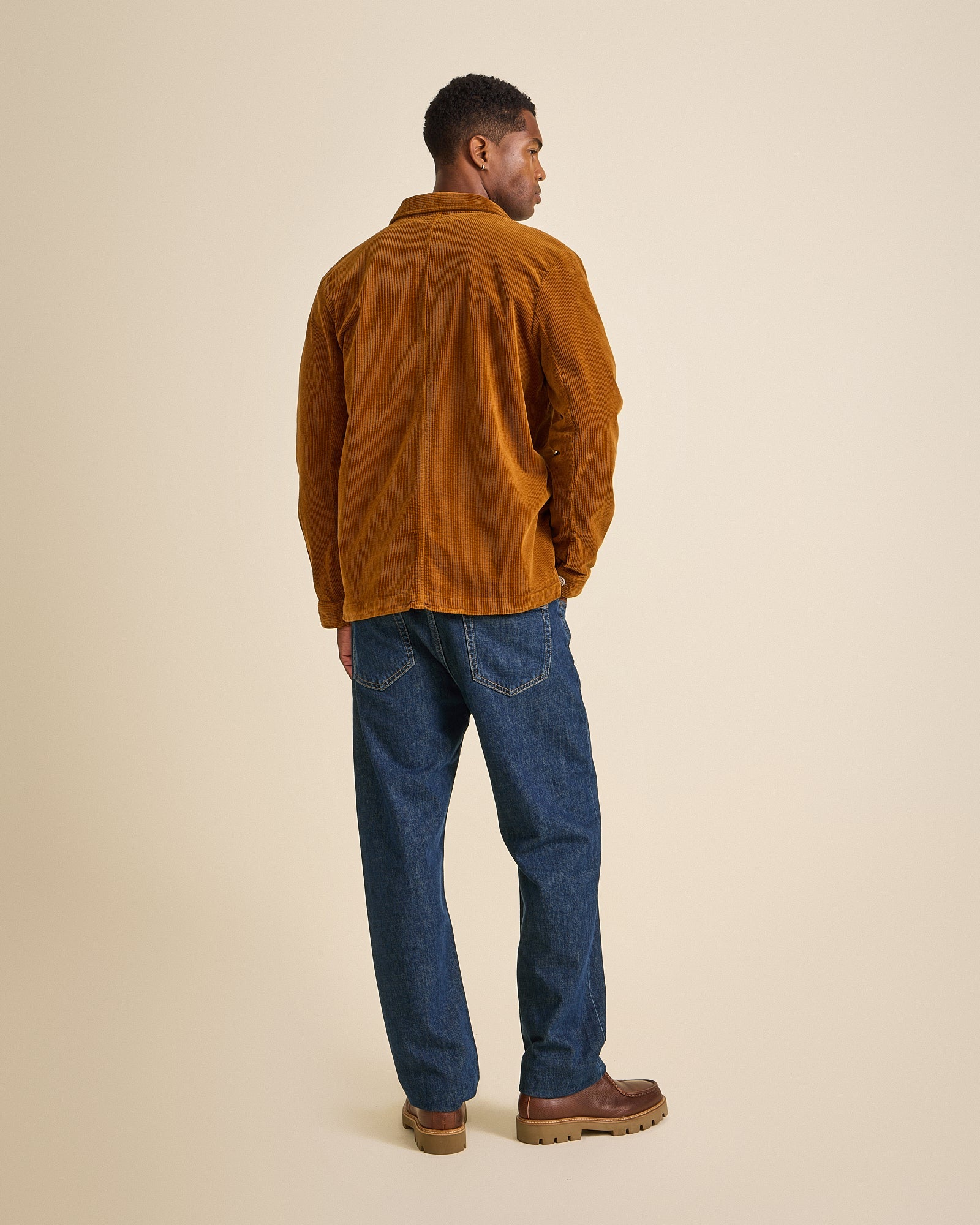 VESTE WORKER CÔTELÉ CAMEL