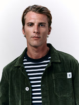 VESTE WORKER CÔTELÉ VERT OLIVE