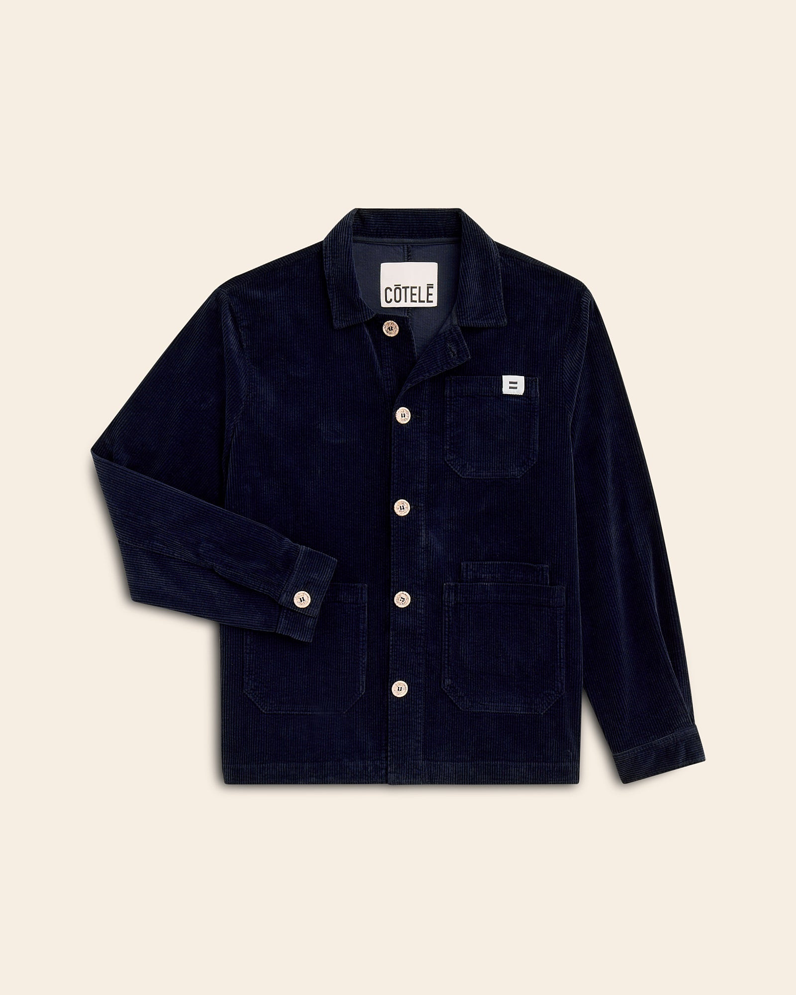 VESTE WORKER CÔTELÉ NAVY
