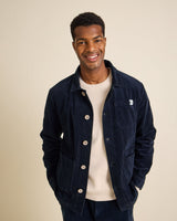 VESTE WORKER CÔTELÉ NAVY