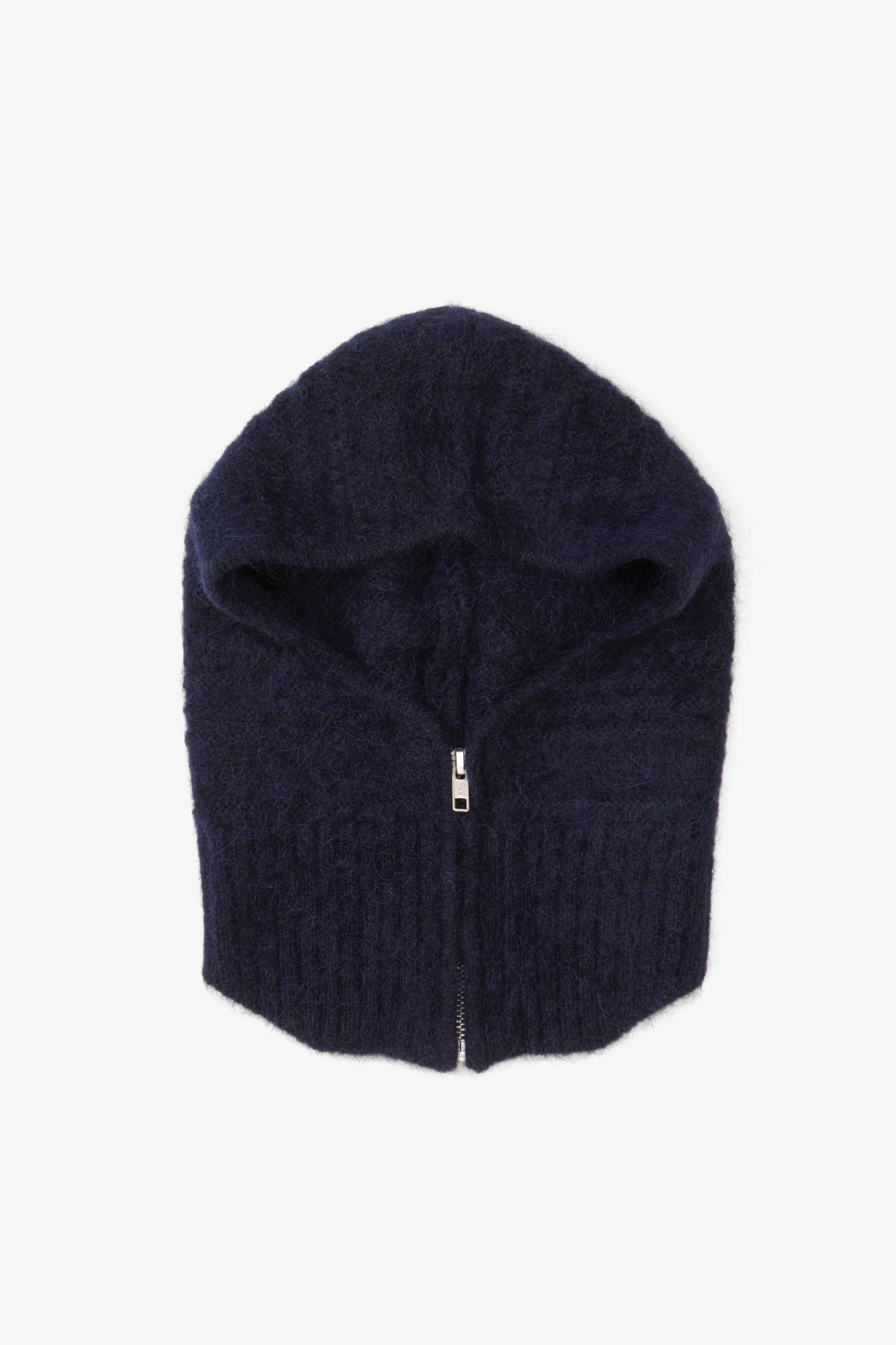 The Alpaca Balaclava with Zip - Deep Sea Navy - AW25