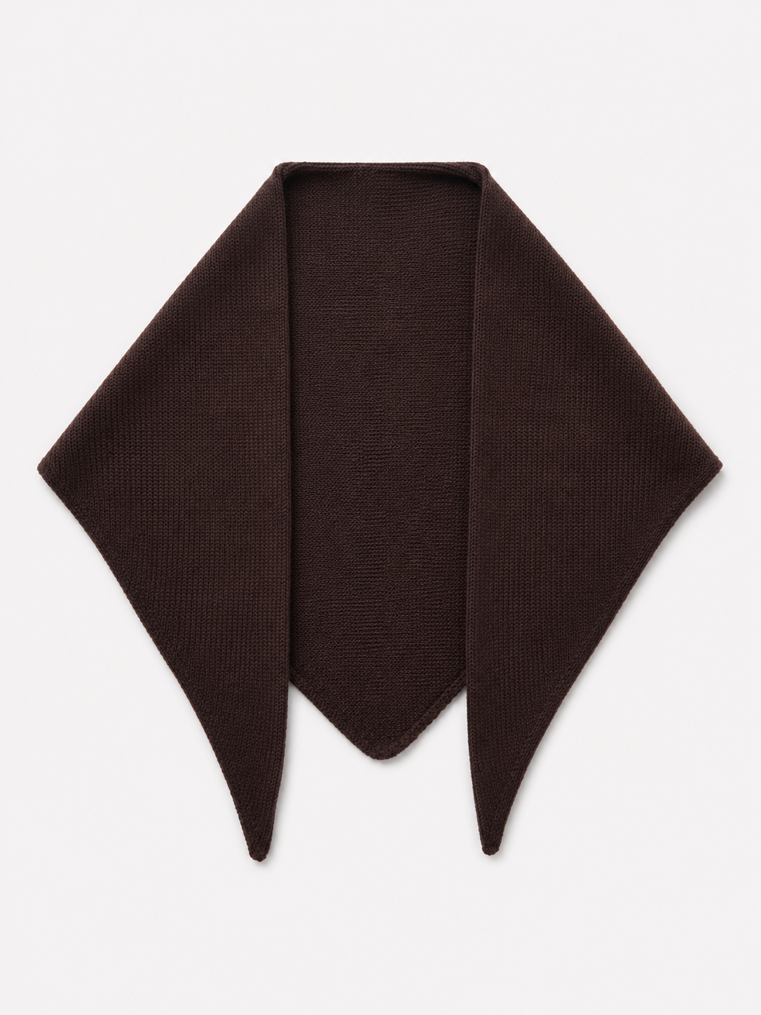 Merino Wool Triangle Scarf (L) - Dark Brown