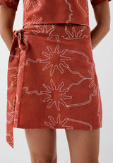 Embroidered Linen Skirt