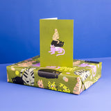 Suprised Cats Greetings Card by Zsófia Győrfi