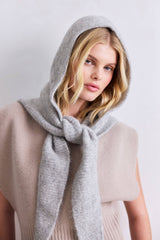 The Alpaca Hooded Scarf - Blizzard Grey