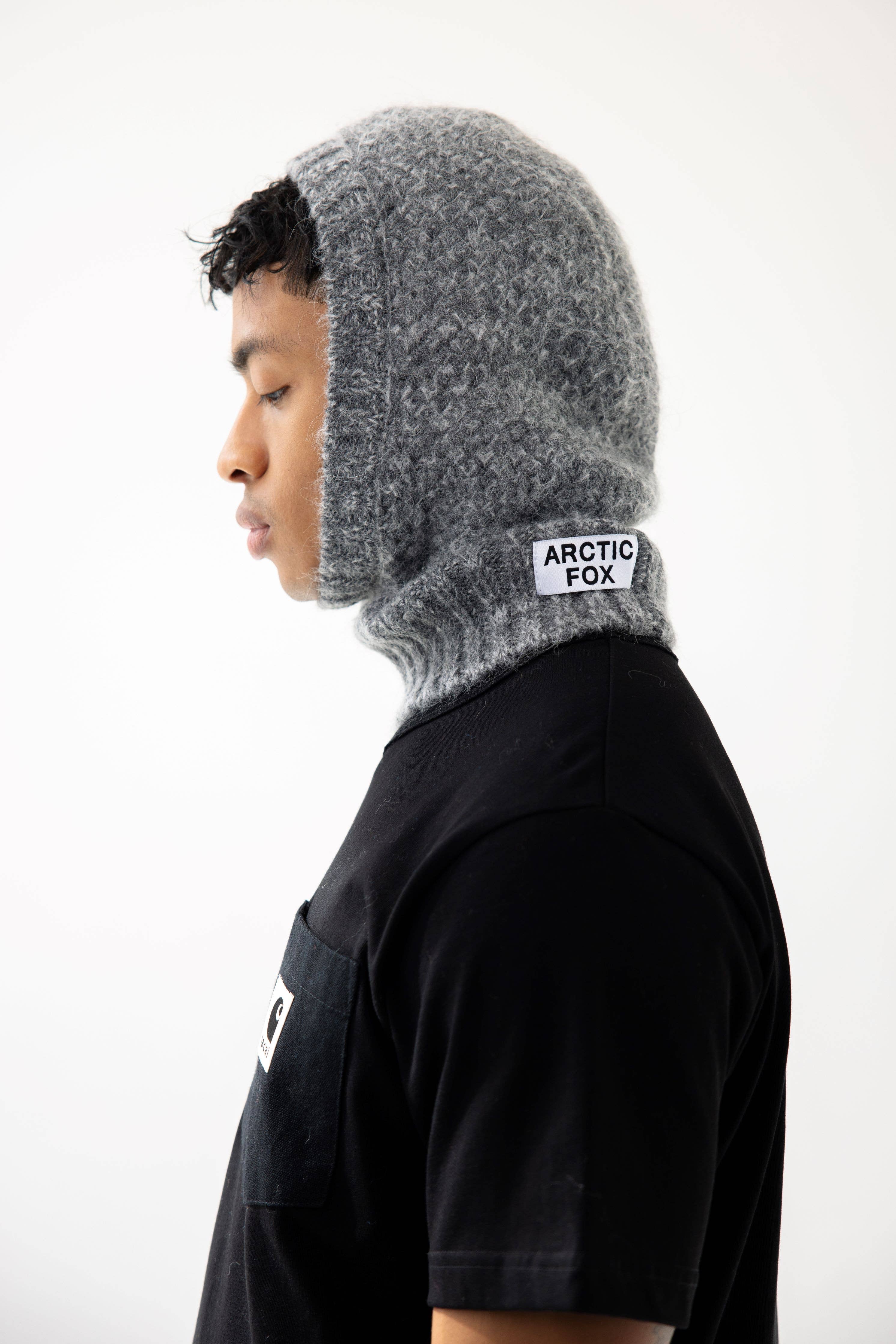 The Alpaca Balaclava Fitted Hood - Alpine Cloud