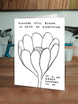 Lustige Karte von David Shrigley, Blumen und Blüten, die an dich denken